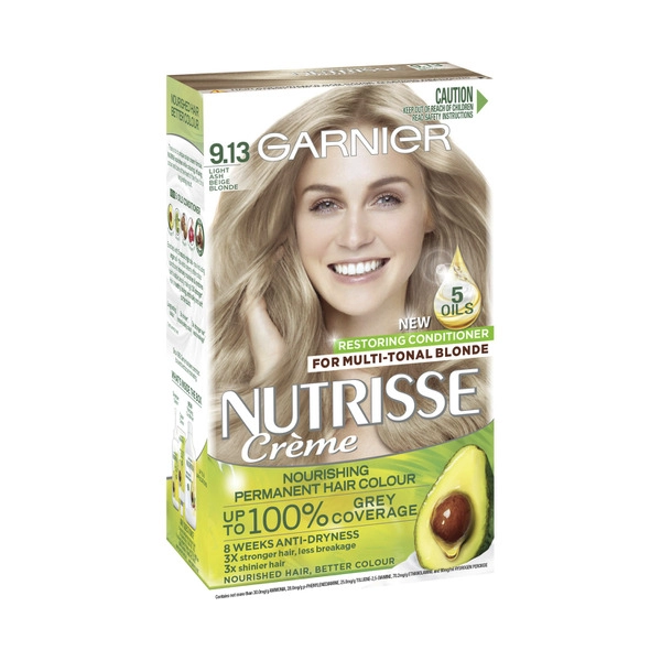 Garnier Nutrisse 9.13 GARNIER NUTRISSE HAIR COLOUR 9.13 LIGHT ASH BEIGE BLONDE 1 PACK 