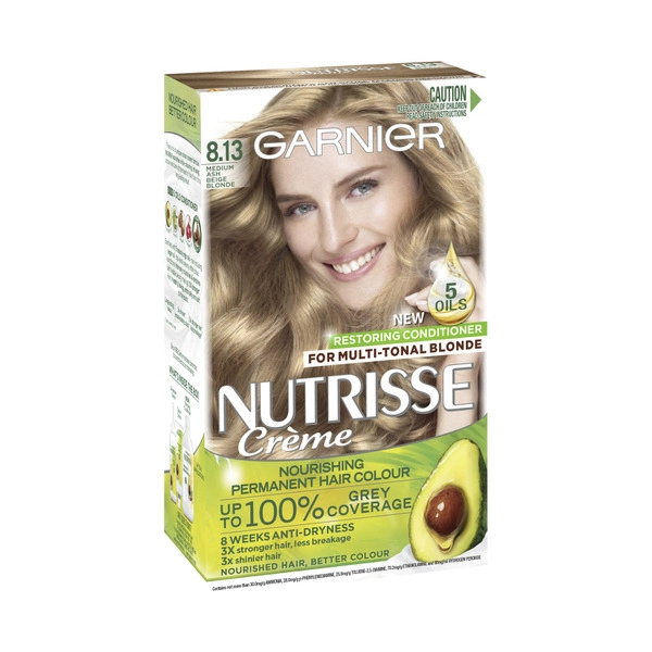 Garnier Nutrisse 8.13 Medium Ash Blonde Permanent Hair Colour 1 pack