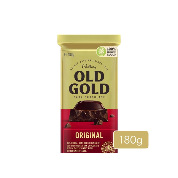 Cadbury Old Gold Original Dark Chocolate Block 180g