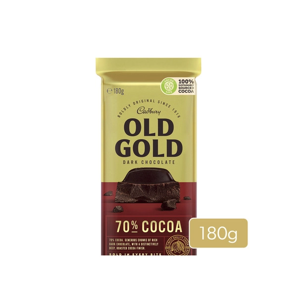 Cadbury Old Gold 70% Cocoa Dark Chocolate Block 180g