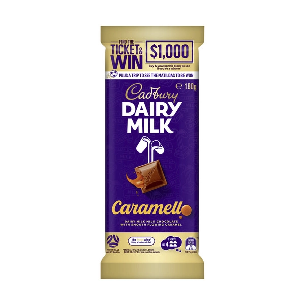 Cadbury Dairy Milk Caramello Chocolate Block 180g