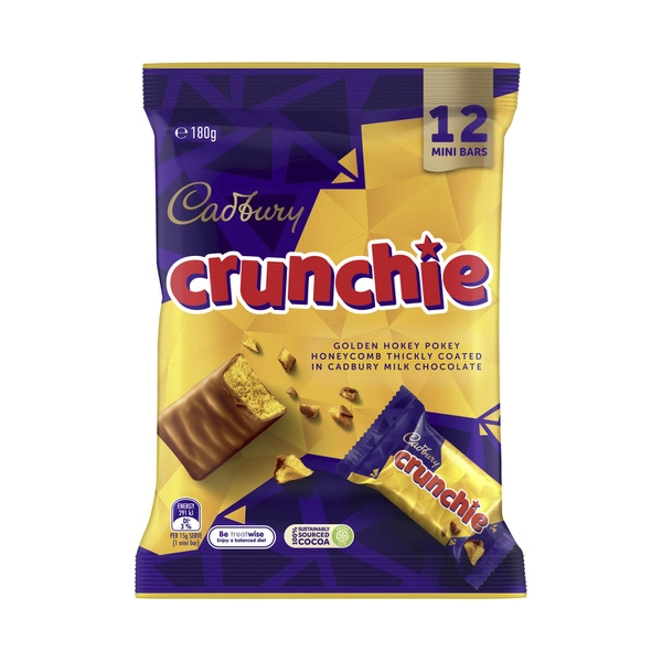 Cadbury Crunchie Chocolate Sharepack 12 Mini Bars 180g