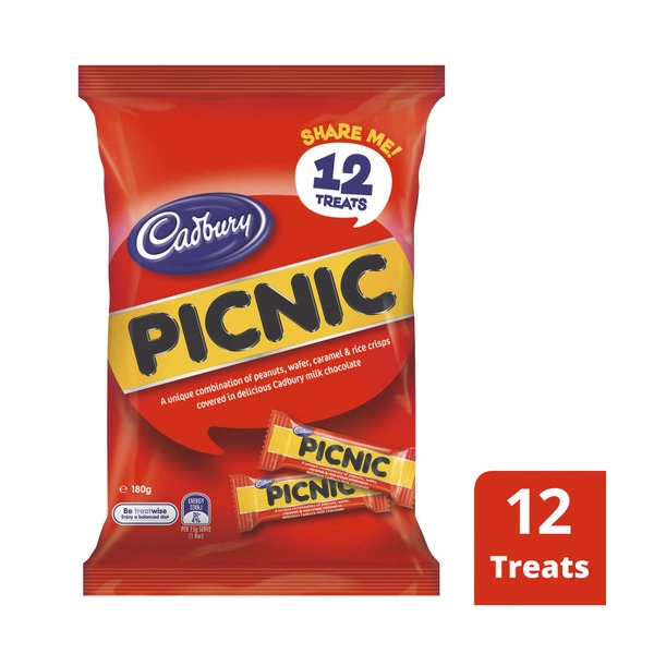 Cadbury Picnic Chocolate Sharepack 12 Pack 180g