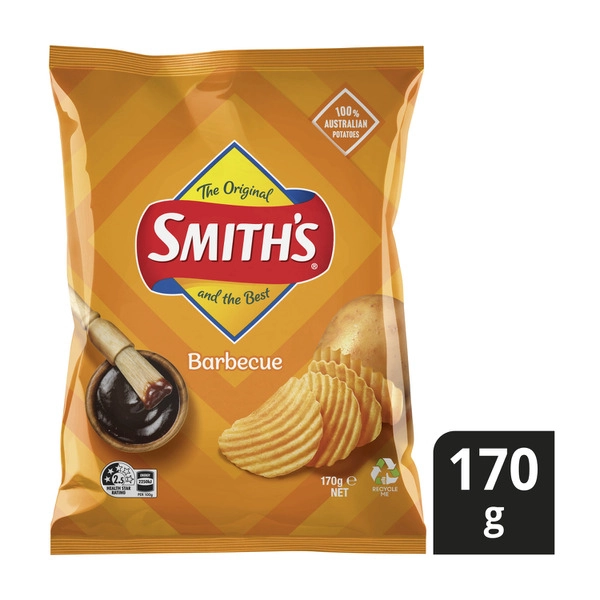 Smith's Crinkle Cut SMITHS CRINKLE CUT POTATO CHIPS:CRINKLE BBQ:.:170 GRAM 