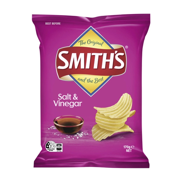 Smith's Crinkle Cut Salt And Vinegar Potato Chips 170g