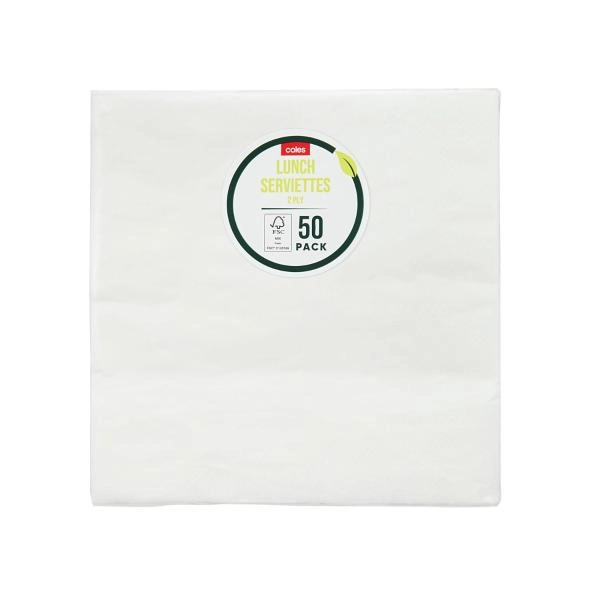 Coles Lunch Serviettes 50 pack