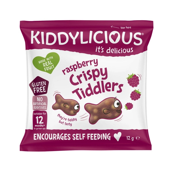 Kiddylicious Raspberry Crispie Tiddlers 12+ Months 12g