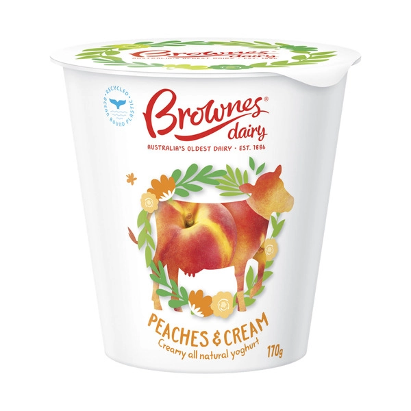 Brownes Peaches & Cream Natural Yoghurt 170g