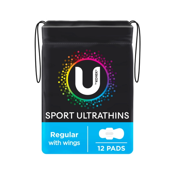 U by Kotex Sport Ultrathin Pads Regular with Wings 12 pack