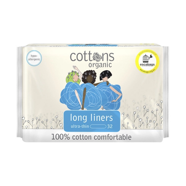 Cottons Organic Long Panty Liners 32 pack