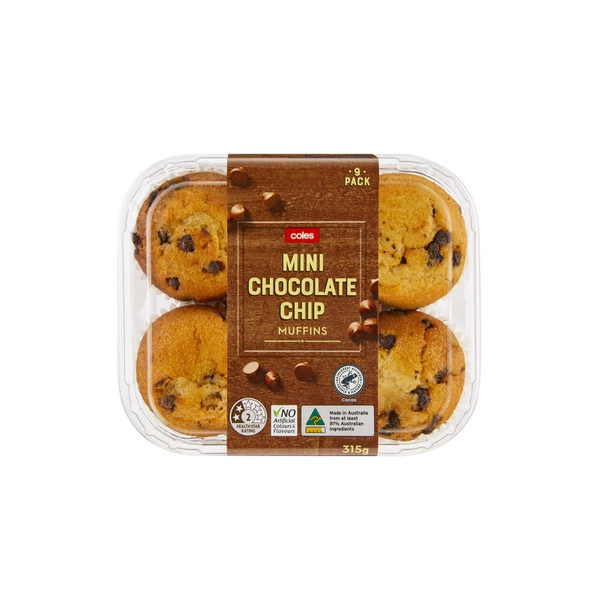 Coles Mini Chocolate Chip Muffins 9 pack 315g