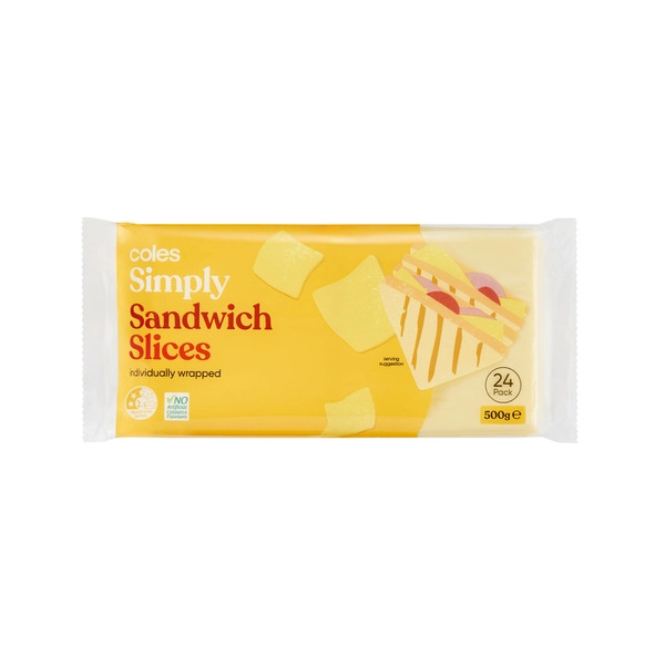 Coles Simply Sandwich Slices 24 Pack 500g