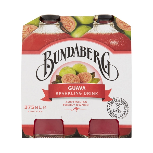 Bundaberg Brewed Drink Guava 4x375mL 4 pack