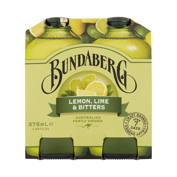 Bundaberg Brewed Drink Lemon Lime Bitter 4x375mL 4 pack