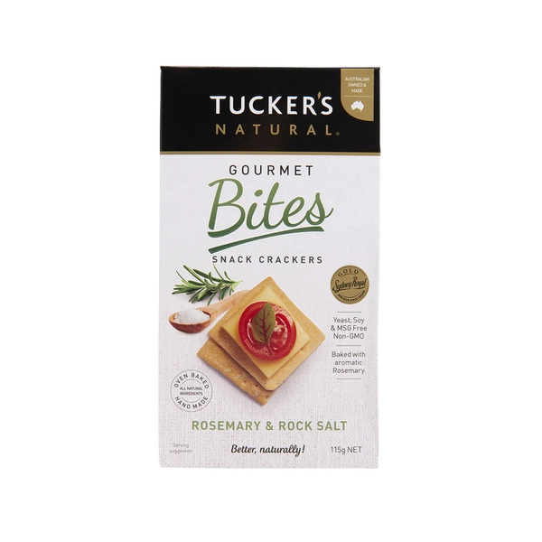 Tuckers Natural Gourmet Rosemary & Rock Salt Bites 115g