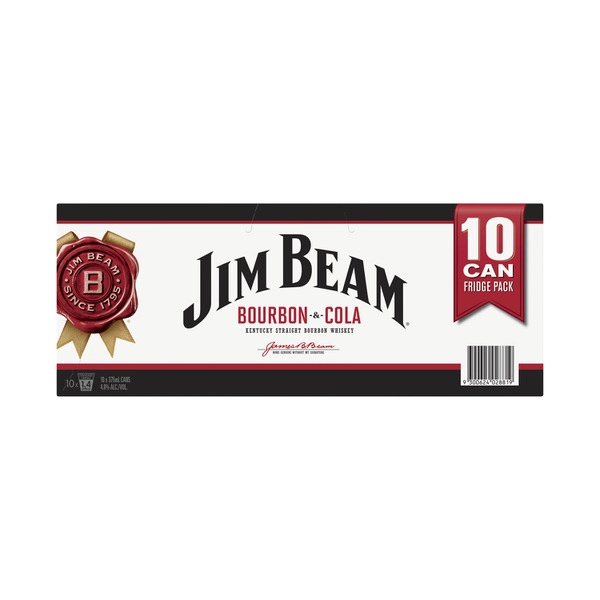 Jim Beam White & Cola Can 375mL 10 Pack