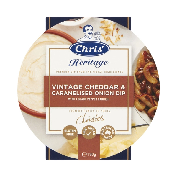 Chris' Heritage Vintage Cheddar & Caramelised Onion Savoury Dip 170g