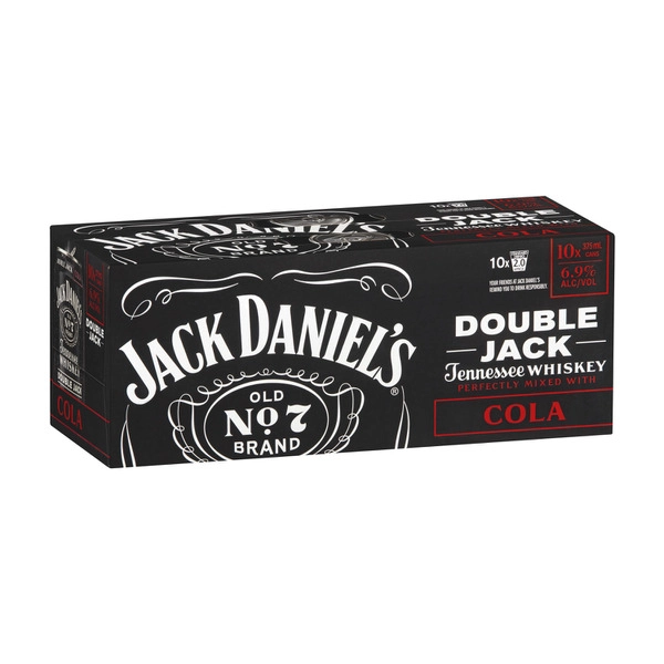 Jack Daniels Double Jack & Cola Can 375mL 10 pack