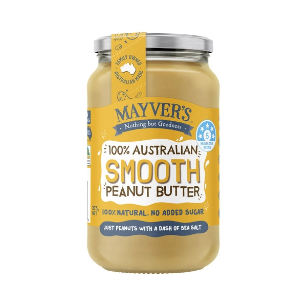 Mayvers Peanut Butter MAYVERS SMOOTH NATURAL PEANUT BUTTER 375G 