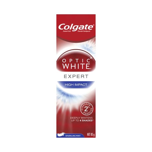 Colgate Optic White Paste COLGATE OPTIC WHITE LUMINOUS HIGH IMPACT TEETH WHITENING 2% HYDROGEN PEROXIDE TOOTHPASTE 85 GRM 