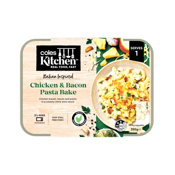 Coles Kitchen Chicken & Bacon Pasta Bake 350g