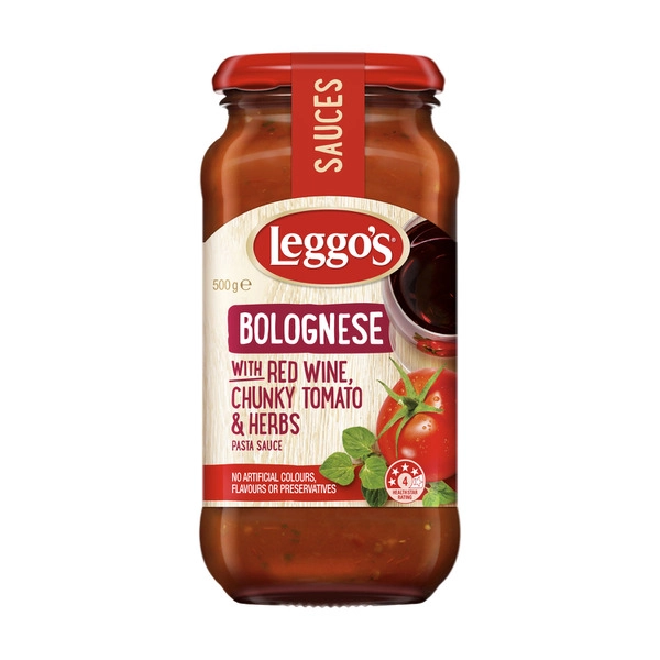 Leggos Pasta Sauce LEGGOS PASTA SAUCE:BOLOGNAISE WITH RED:.:500 GRAM 