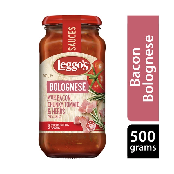 Leggo's Bolognese with Bacon Chunky Tomato & Herbs Pasta Sauce 500g