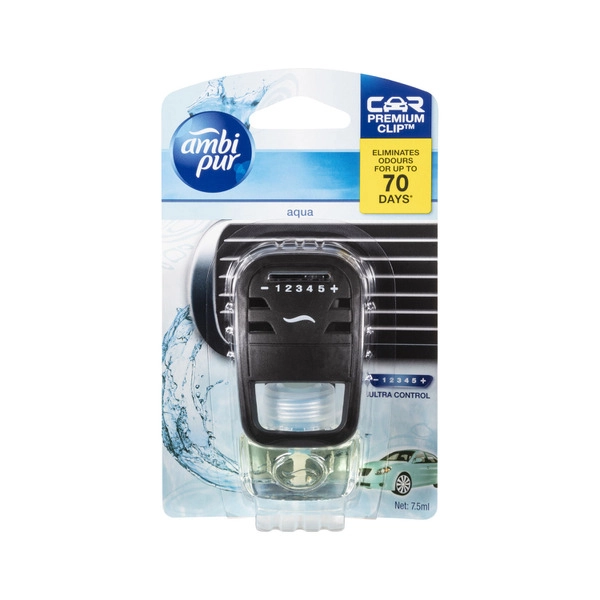 Ambi Pur Premium Clip Aqua Car Air Freshener 7.5mL