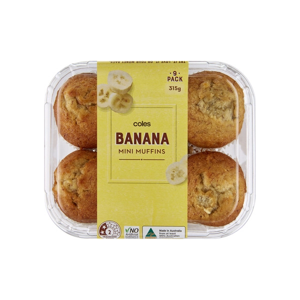 Coles Banana Muffins 9 pack 315g