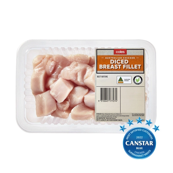 Coles RSPCA Chicken COLES RSPCA CHICKEN BREAST DICED 