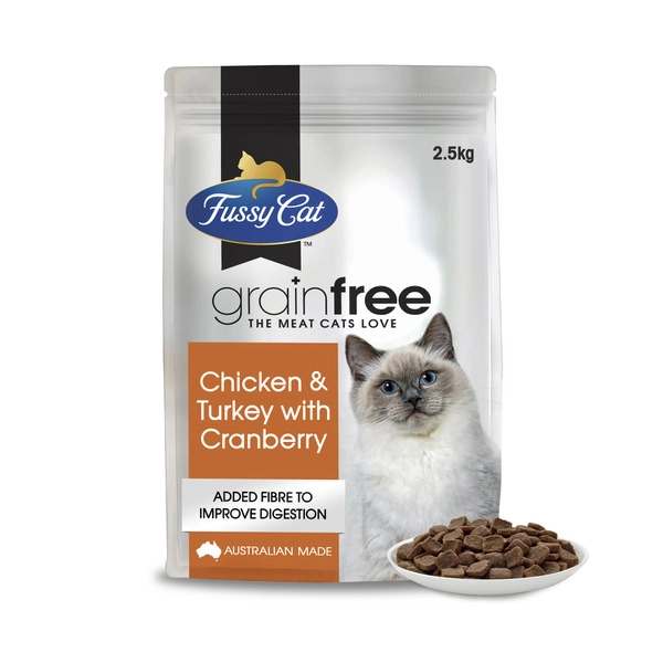 Fussy Cat Grain Free Adult Dry Cat Food Chicken & Turkey With Cranberry 2.5 Kg