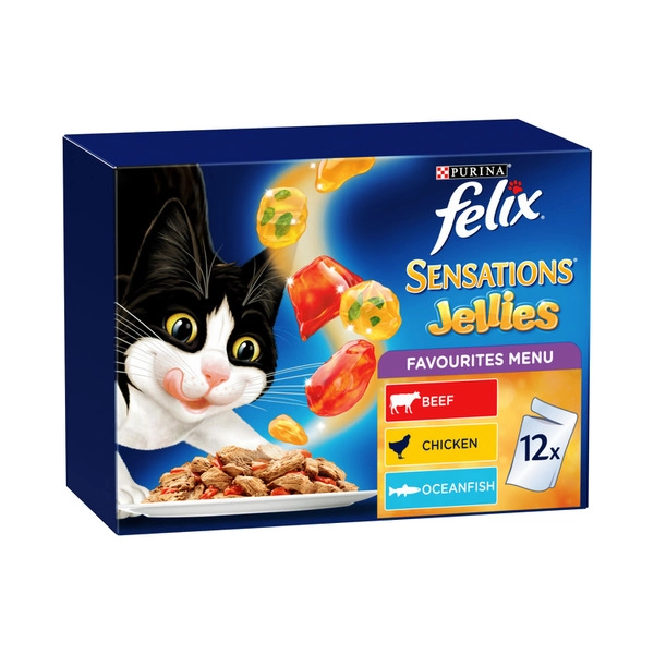 Felix Sensations Jellies FELIX SENSATIONS JELLIES FAVOURITES MENU CAT FOOD 12X85G 