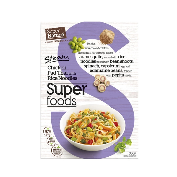 Super Nature SUPER NATURE CHICKEN PAD THAI WITH RICE NOODLES 350G 