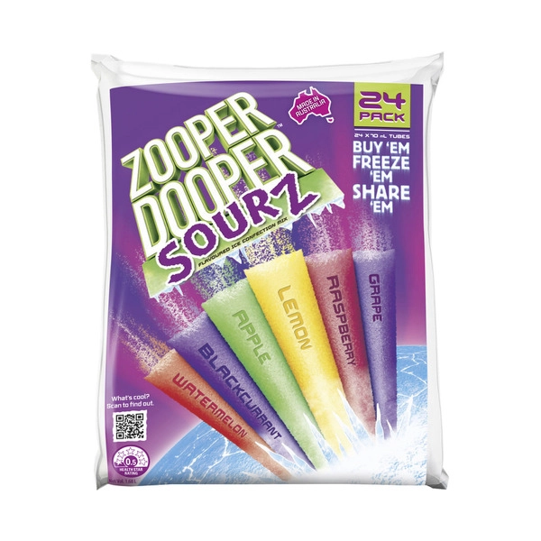 Zooper Dooper Water Ice Sourz 24 pack