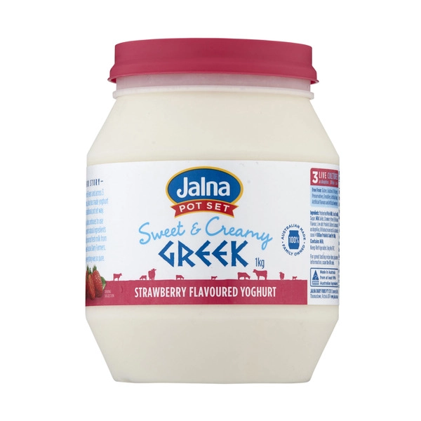 Jalna Pot Set Greek Style Sweet & Creamy Strawberry Yoghurt 1kg