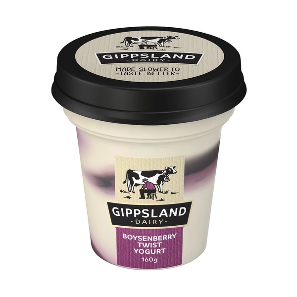 Gippsland Dairy Boysenberry Twist Yoghurt 160g