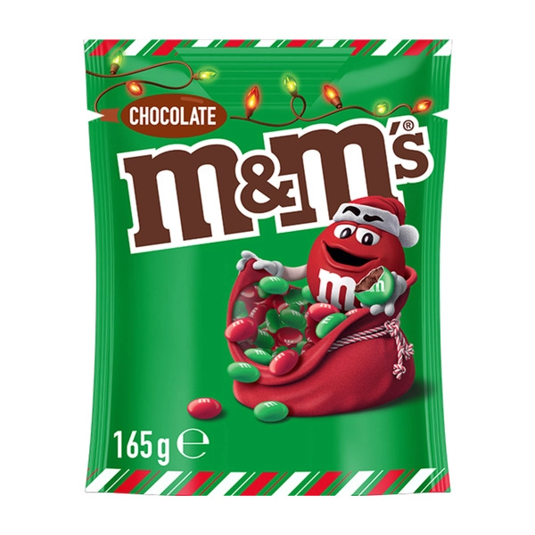 M&Ms Christmas Milk Chocolate Red & Green Snack & Share Bag 165g