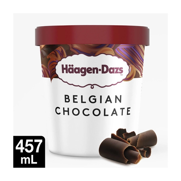 Haagen-dazs Belgian HAAGEN-DAZS BELGIAN CHOCOLATE ICE CREAM TUB 457 ML 