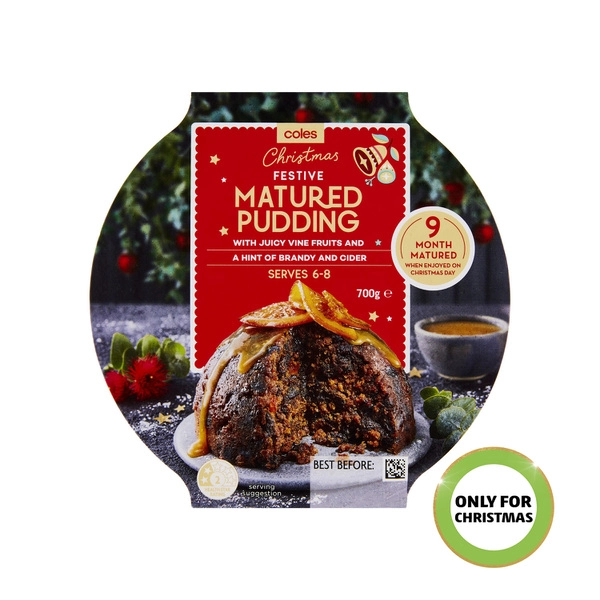 Coles Christmas Matured Pudding Large 700g