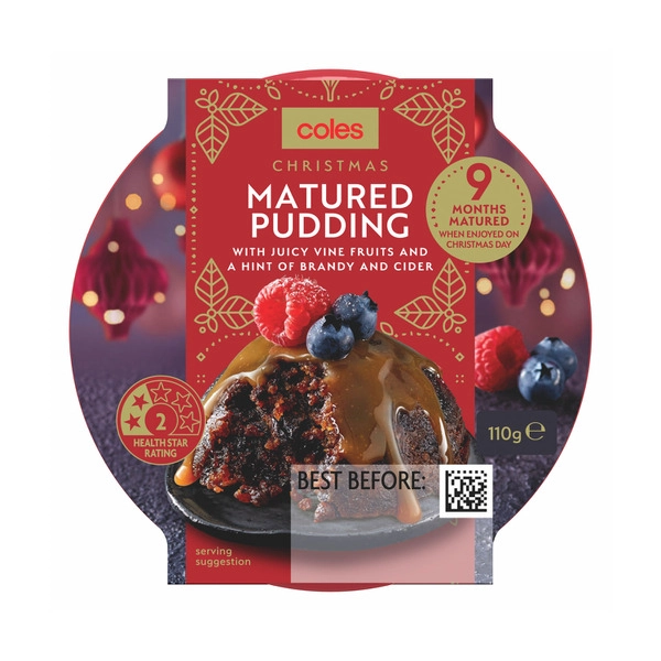 Coles Christmas Matured Christmas Pudding Small 110g