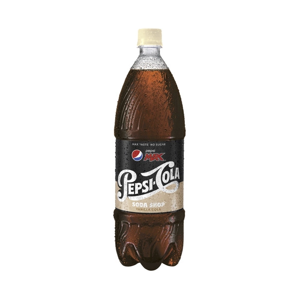 Pepsi Max No Sugar Cola Vanilla Soft Drink Bottle 1.25L