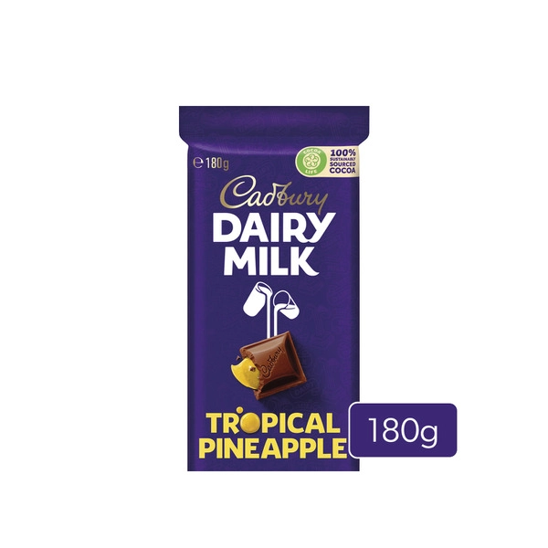 Cadbury Dairy Milk Tropical Pineapple Chocolate Block 180g