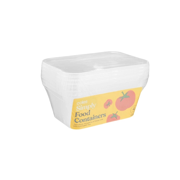 Coles Simply Food Containers 300mL 4 pack