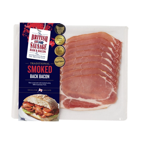 British Sausage Co Smoked Back Bacon 200g