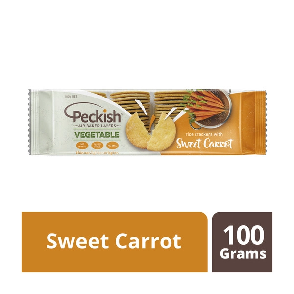 Peckish Vegetable Sweet Carrot Rice Crackers 90g