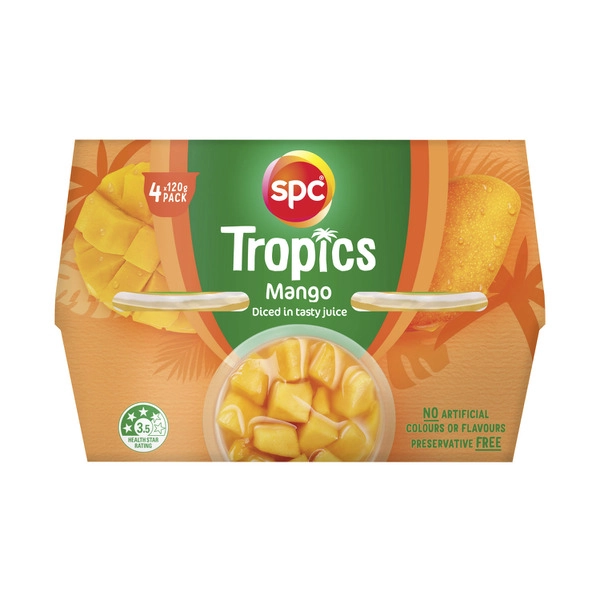 SPC Tropics Diced & Juicy Mangoes in Juice 120g 4 pack