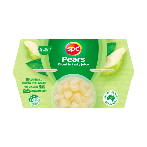 SPC Aussie Diced Pears in Juice 120g 4 pack