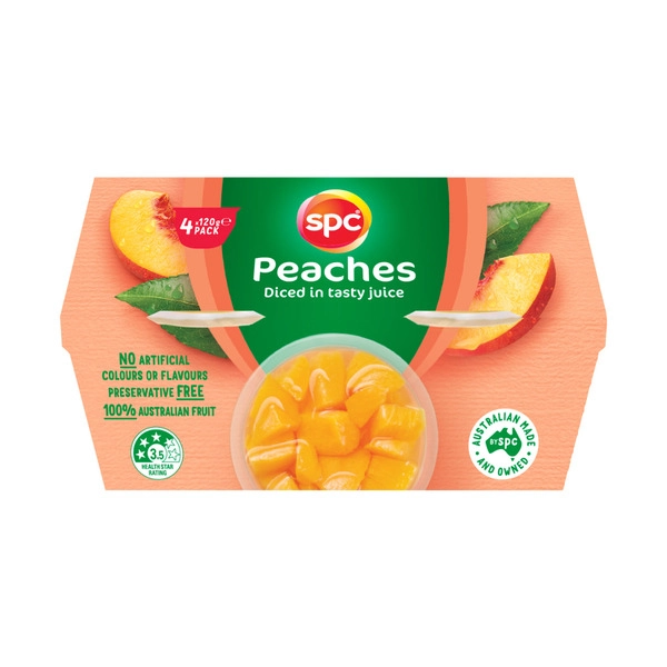 SPC Aussie Diced Peaches in Juice 120g 4 pack