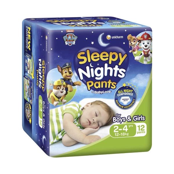 Babylove Sleepynights Pants 2-4 Years (12-18Kg) 12 pack