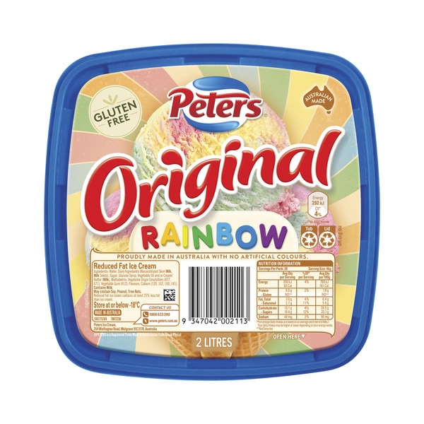 Peters Original Rainbow Ice Cream 2L